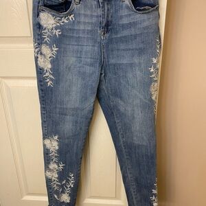 Embroidered Blue Jeans